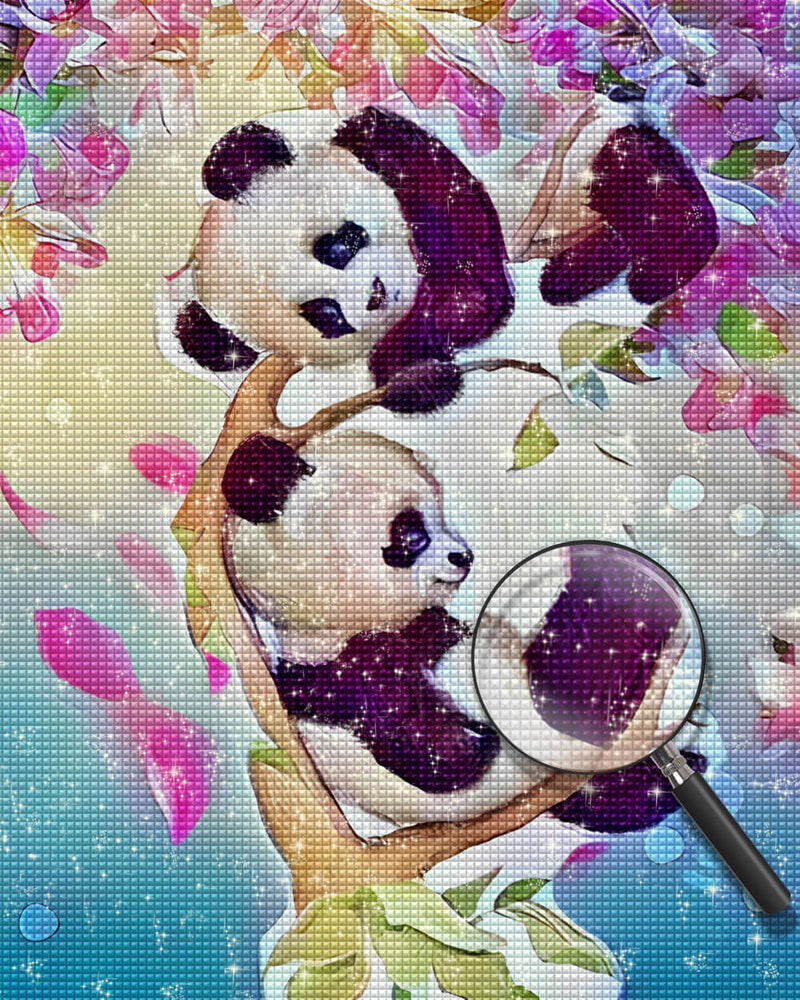 Pandas on the Tree Diamond Painting