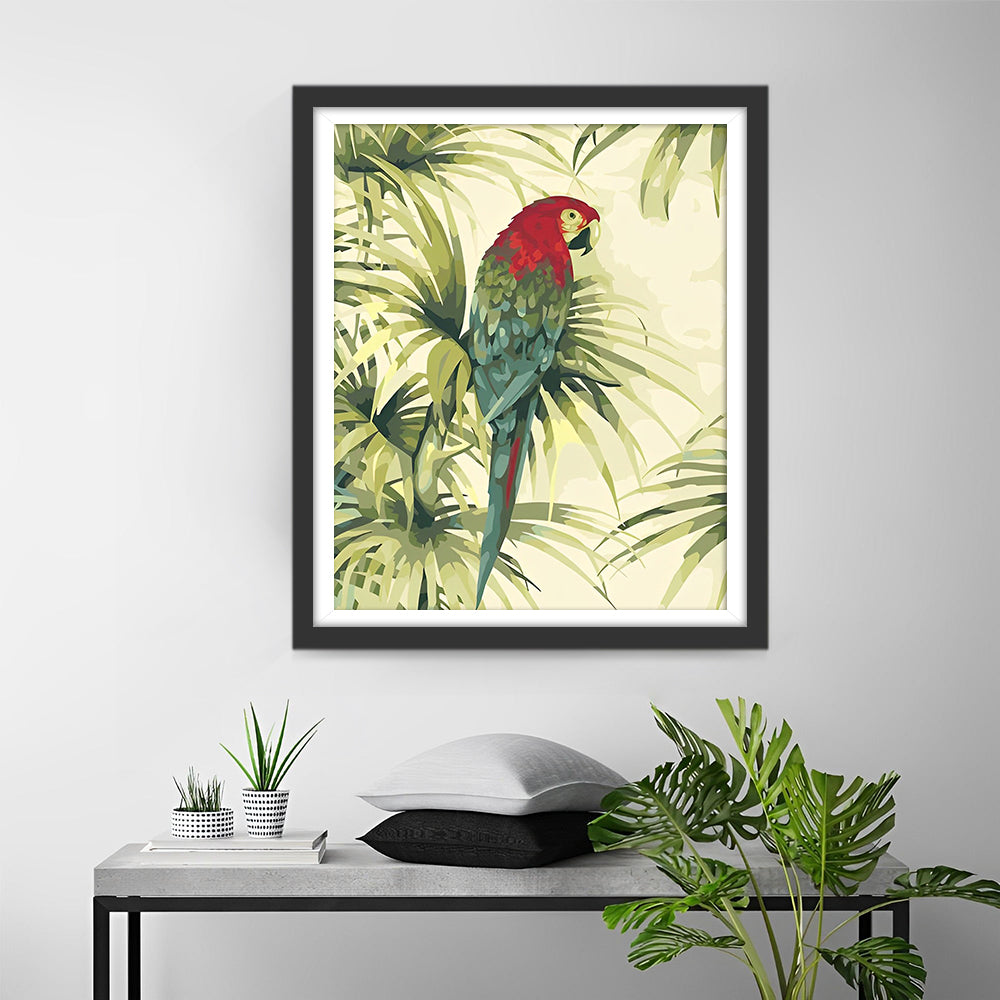 Parrot and Leaves Diamond Painting