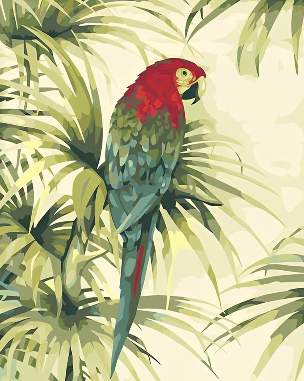 Parrot and Leaves Diamond Painting