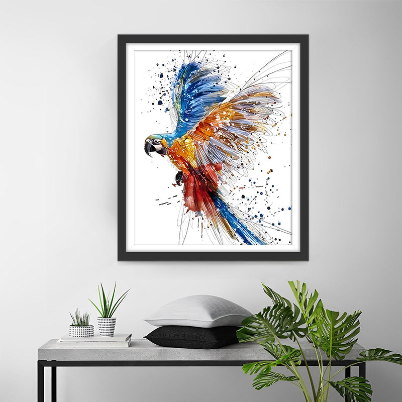 Parrot in Watercolor Style Diamond Painting