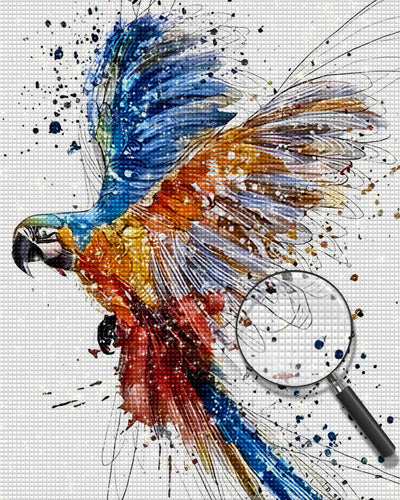 Parrot in Watercolor Style Diamond Painting