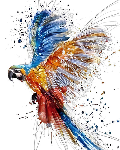 Parrot in Watercolor Style Diamond Painting