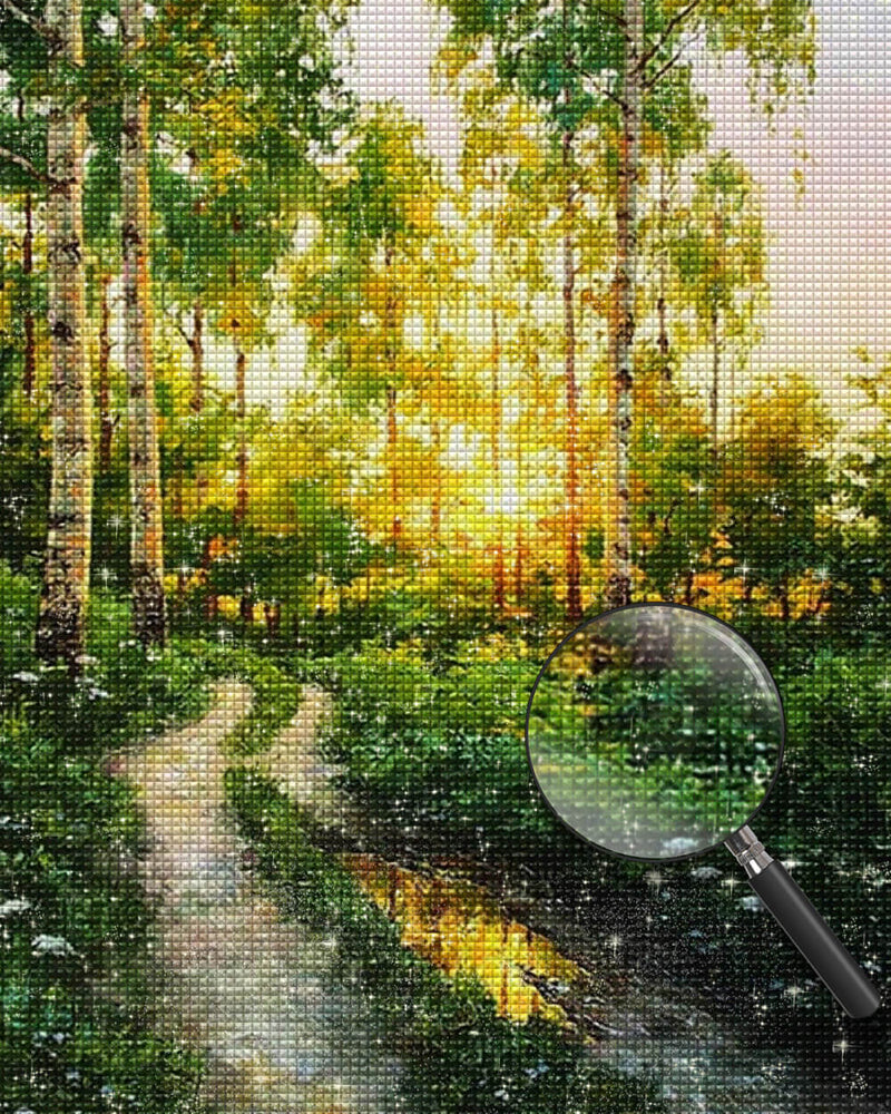Path in the Birch Forest Diamond Painting
