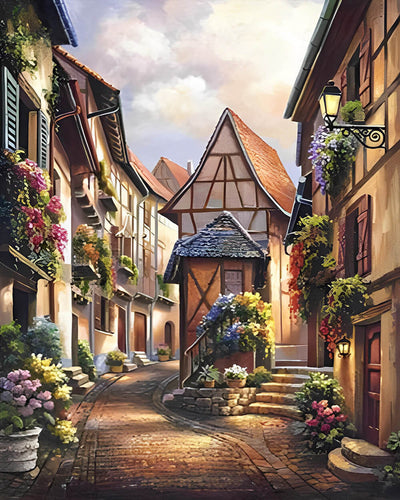 Peaceful European Town Diamond Painting