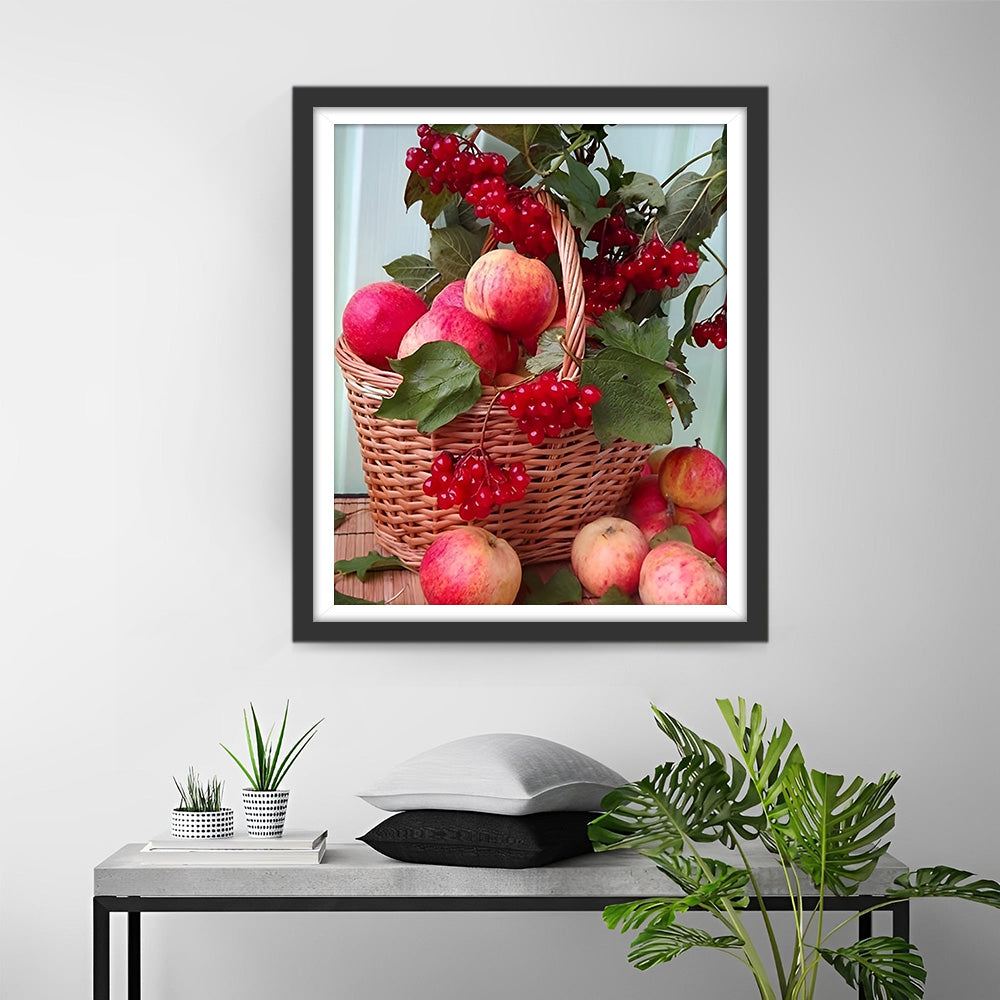 Peaches and Raspberries in Basket Diamond Painting