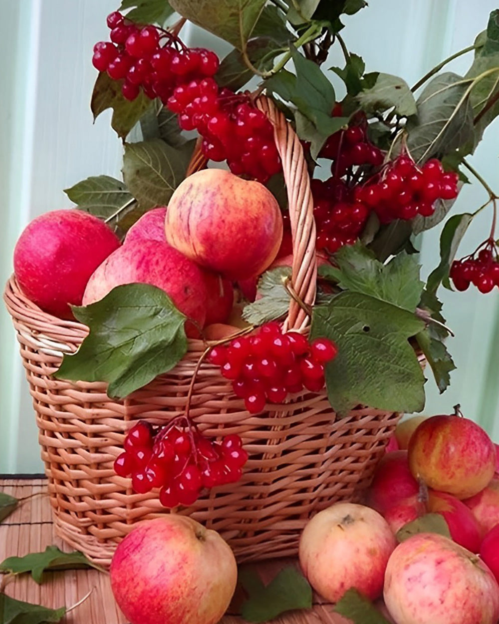 Peaches and Raspberries in Basket Diamond Painting
