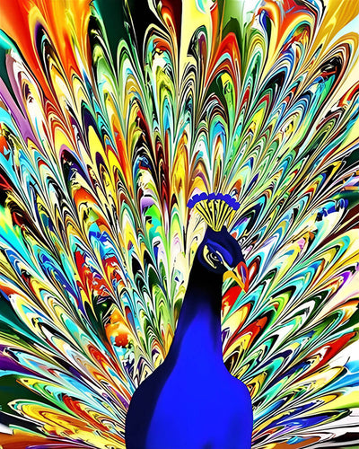 Peacock in Full Bloom Diamond Painting