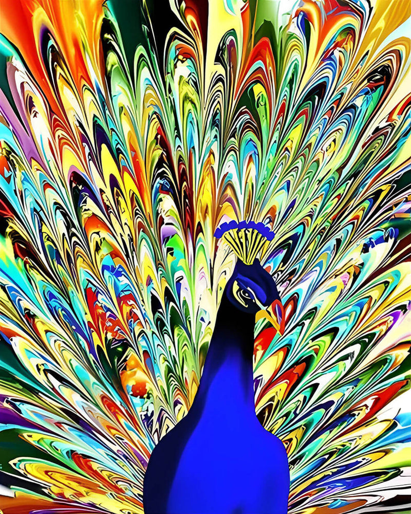 Peacock in Full Bloom Diamond Painting