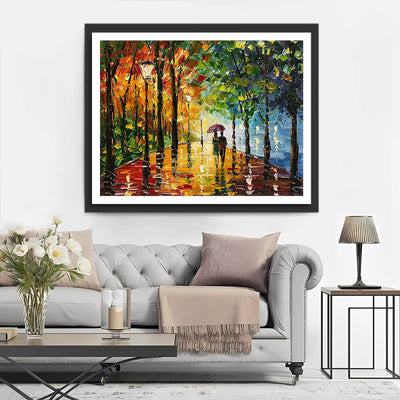 Pedestrians in the Rainy Forest Diamond Painting