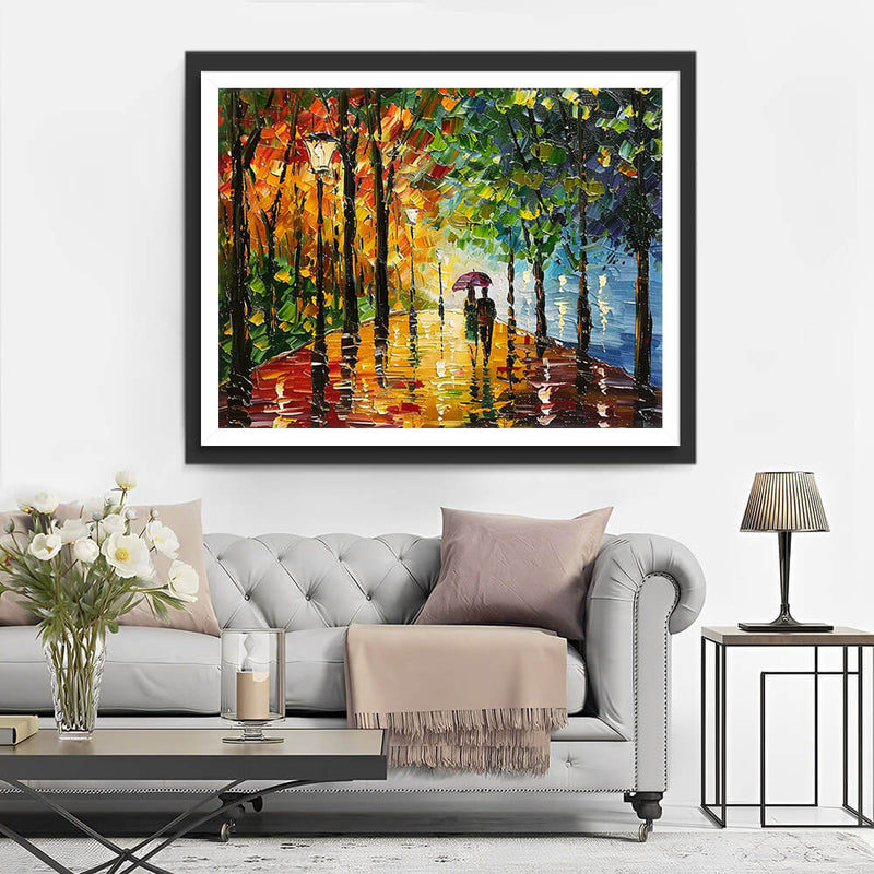 Pedestrians in the Rainy Forest Diamond Painting