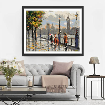 Pedestrians on a Rainy Day Diamond Painting 