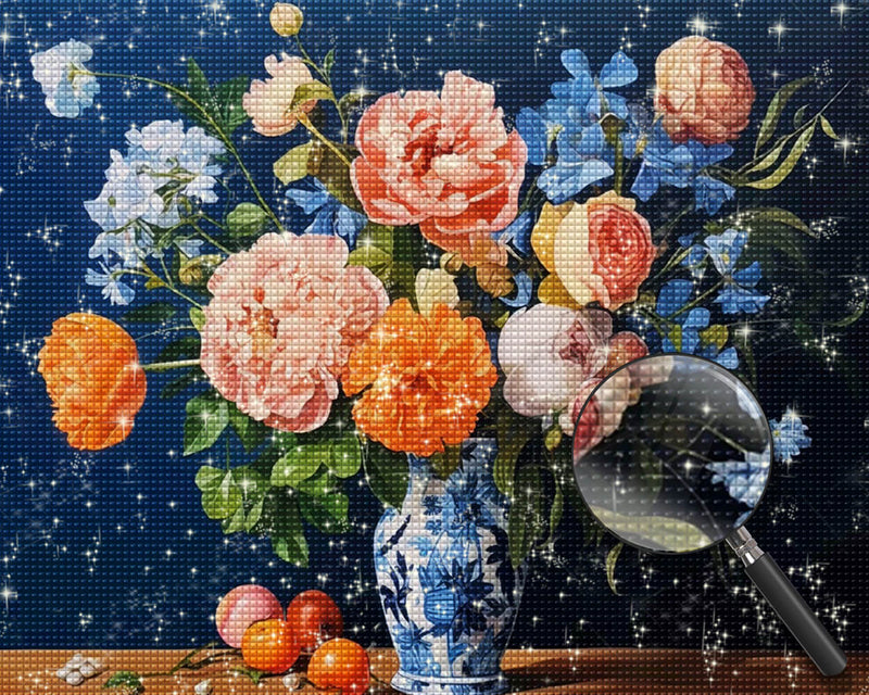 Peony in a Porcelain Vase Diamond Painting