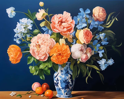 Peony in a Porcelain Vase Diamond Painting
