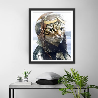 Pilot Cat Diamond Painting