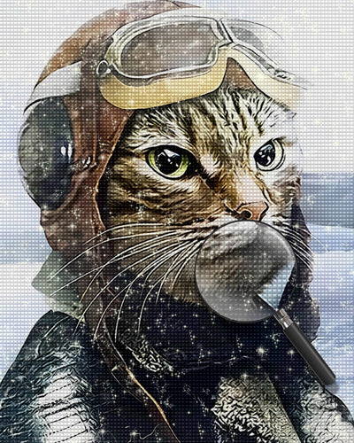 Pilot Cat Diamond Painting