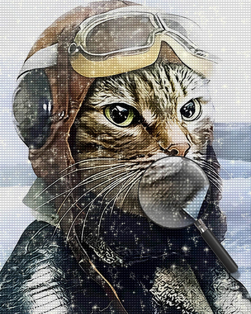 Pilot Cat Diamond Painting