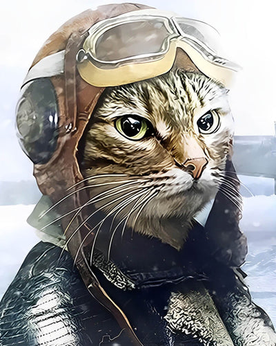 Pilot Cat Diamond Painting