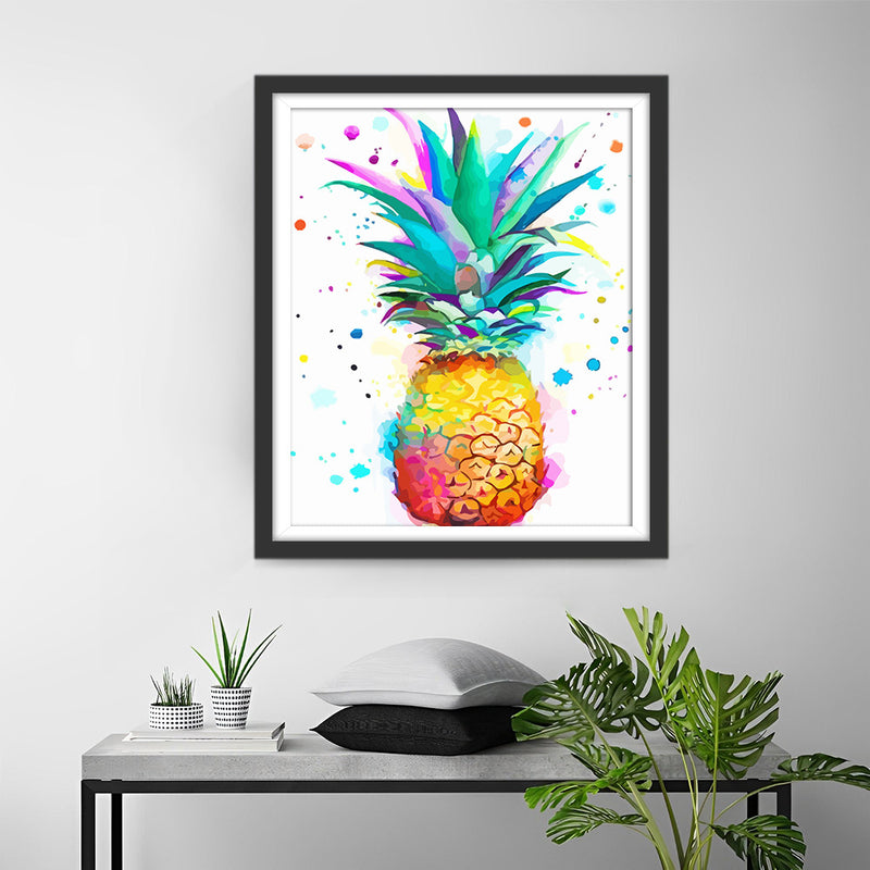 Pineapple with Green Leaves Diamond Painting