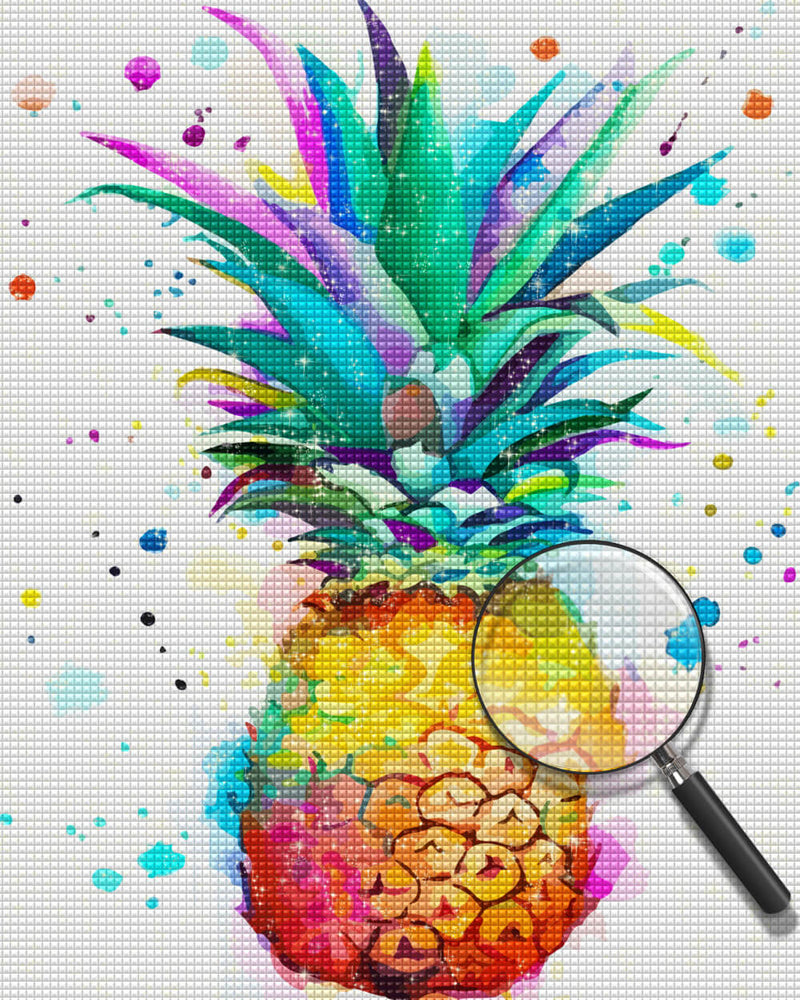 Pineapple with Green Leaves Diamond Painting