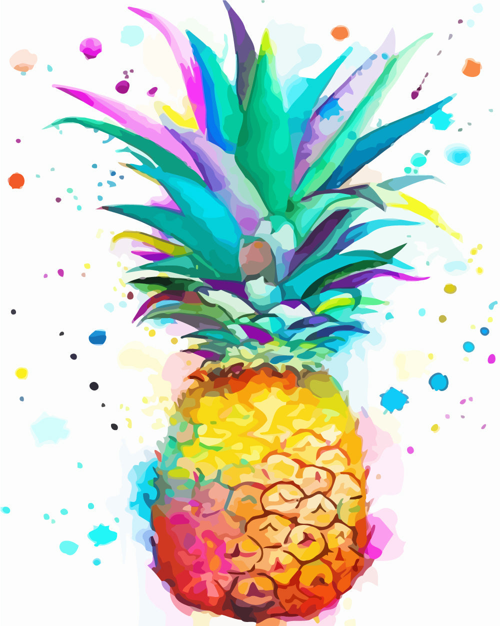 Pineapple with Green Leaves Diamond Painting