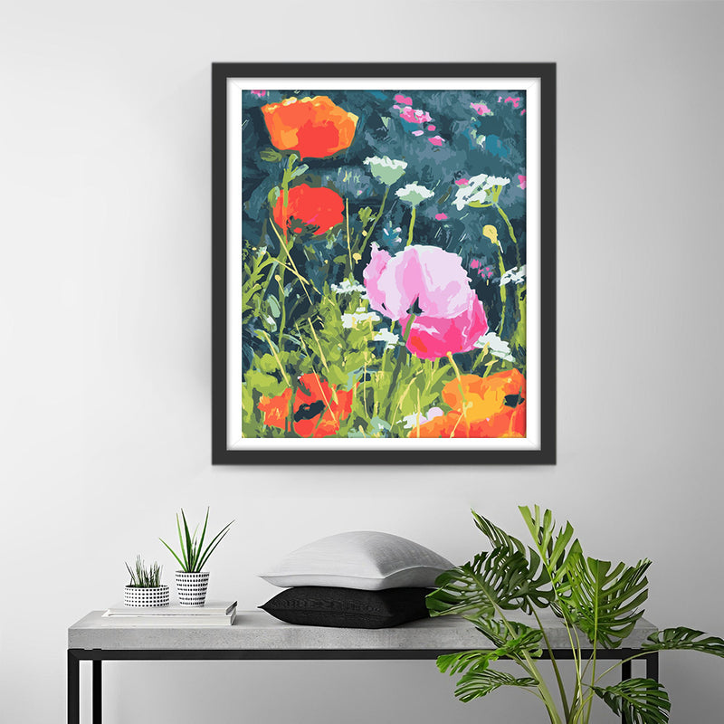 Pink and Red Poppies Diamond Painting