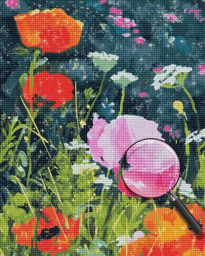 Pink and Red Poppies Diamond Painting