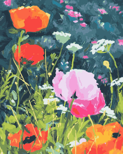 Pink and Red Poppies Diamond Painting