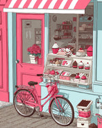 Pink Cake Shop and Bicycle Diamond Painting