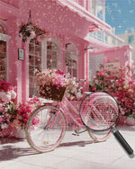 Pink Flower Shop and Bicycle Diamond Painting