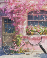 Pink Flowers and Pink Bicycle Diamond Painting