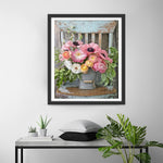 Pink Poppies and Peonies on the Chair Diamond Painting