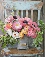 Pink Poppies and Peonies on the Chair Diamond Painting