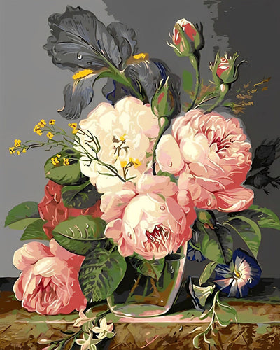 Pink Peonies in a Glass Vase Diamond Painting