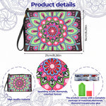 Pinkish-Green Lotus Mandala Diamond Painting Wrist Bag
