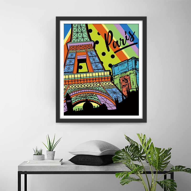 Pop Art Eiffel Tower Diamond Painting