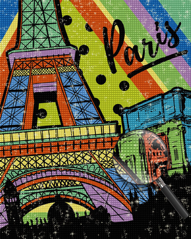 Pop Art Eiffel Tower Diamond Painting