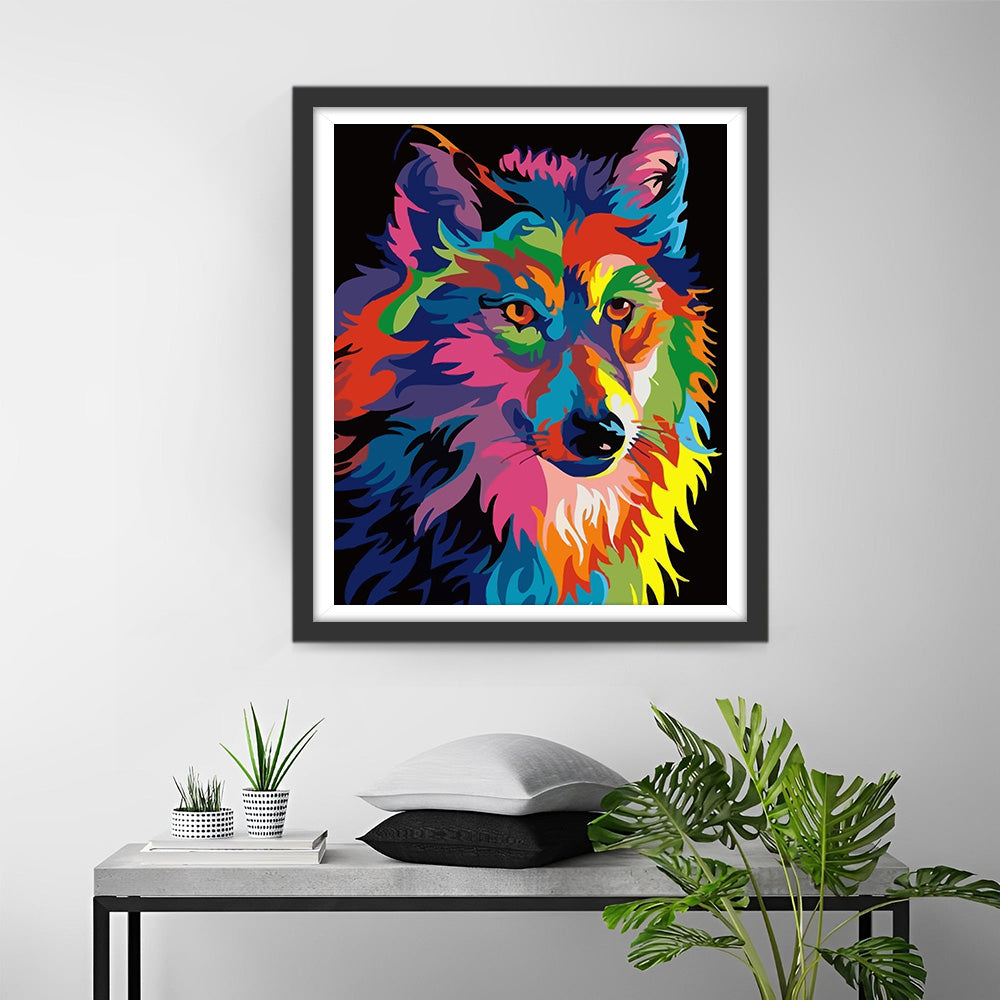 Pop Art Wolf Diamond Painting