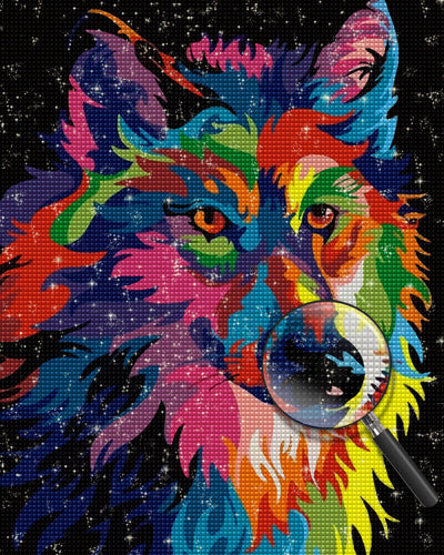 Pop Art Wolf Diamond Painting