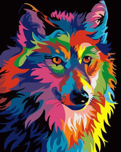 Pop Art Wolf Diamond Painting