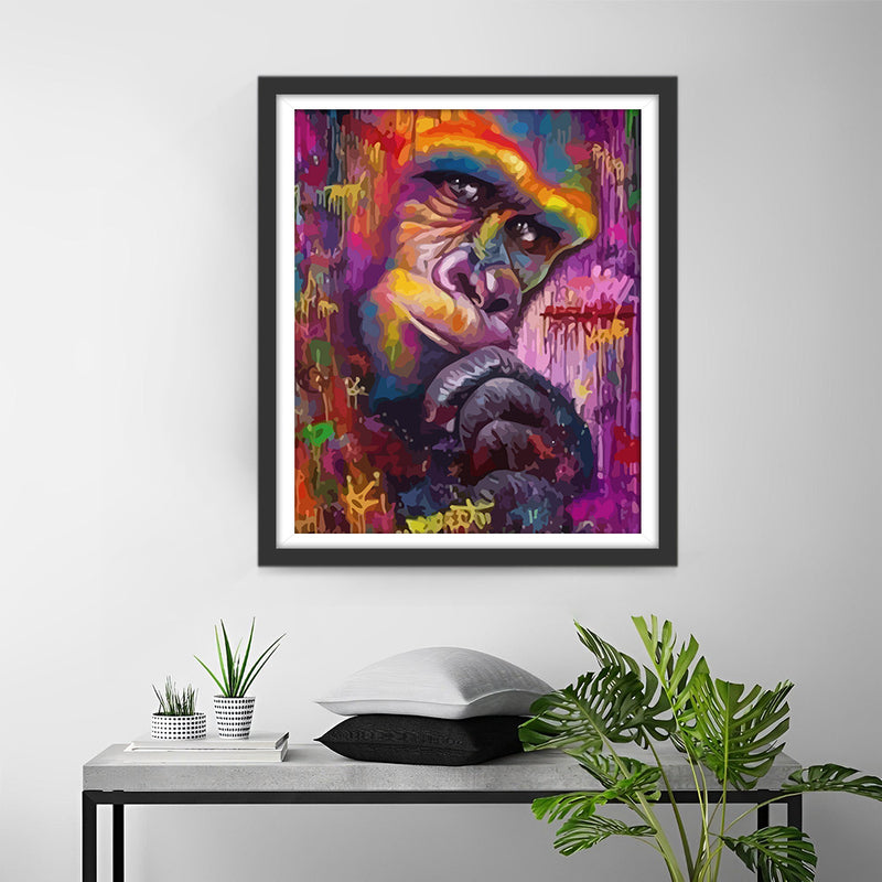 Purple Graffiti Gorilla Diamond Painting