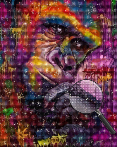 Purple Graffiti Gorilla Diamond Painting