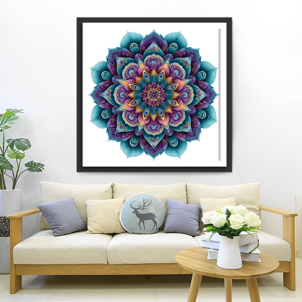 Purple-Green Mandala Diamond Painting