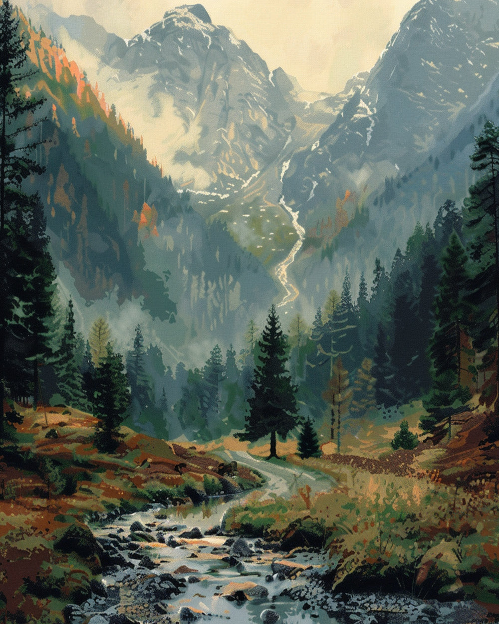Quiet Mountains and Forests Diamond Painting