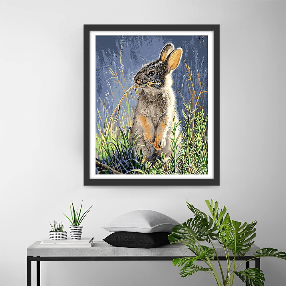 Rabbit among the Grass Diamond Painting