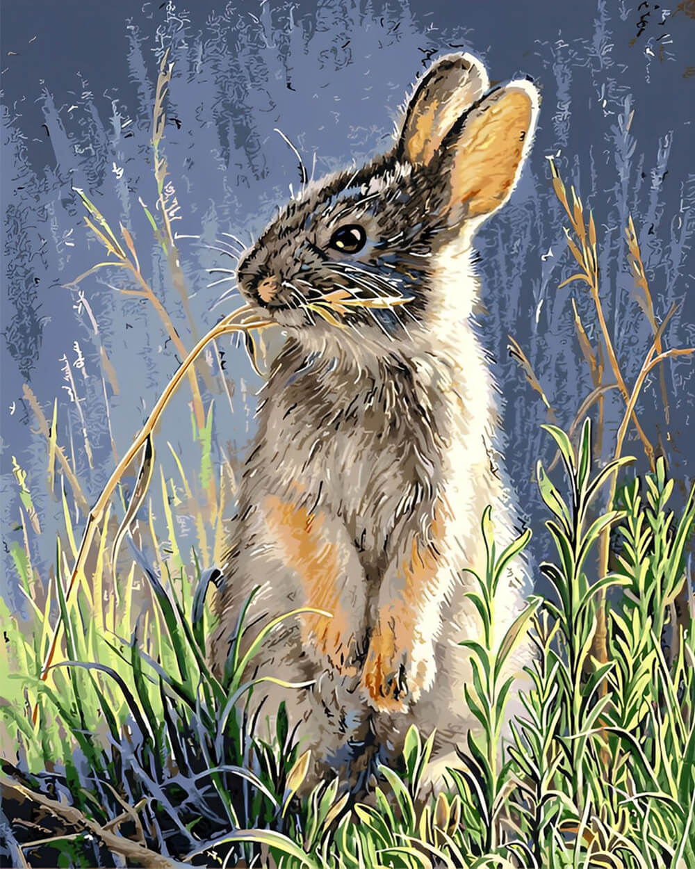 Rabbit among the Grass Diamond Painting