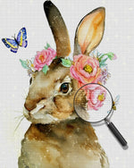 Rabbit, Butterfly and Flowers Diamond Painting