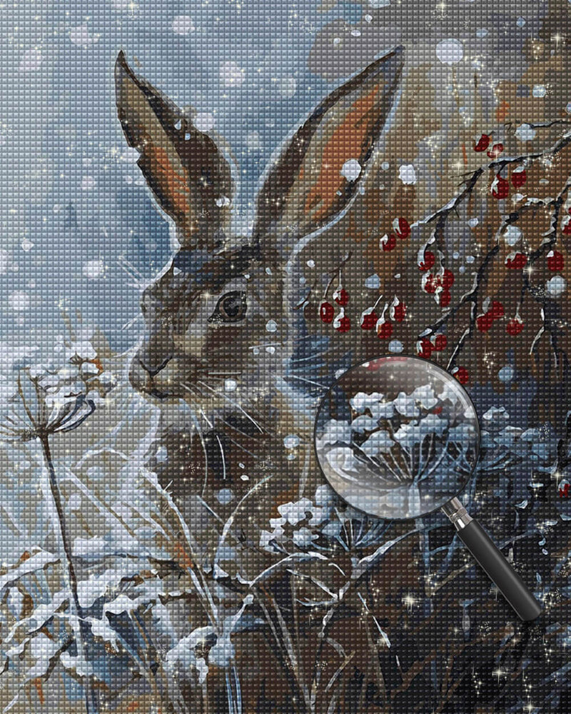 Rabbit in Snow Diamond Painting