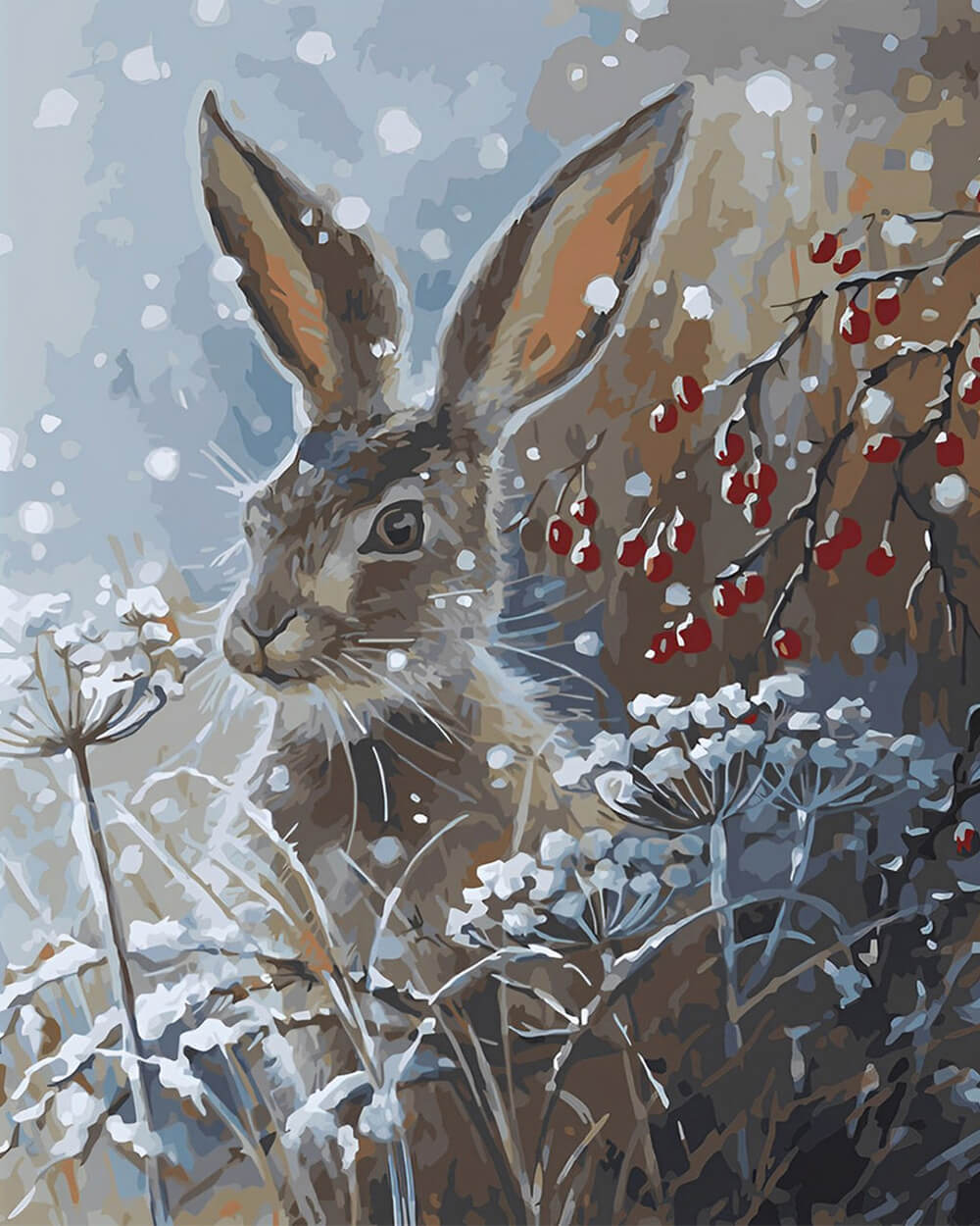 Rabbit in Snow Diamond Painting