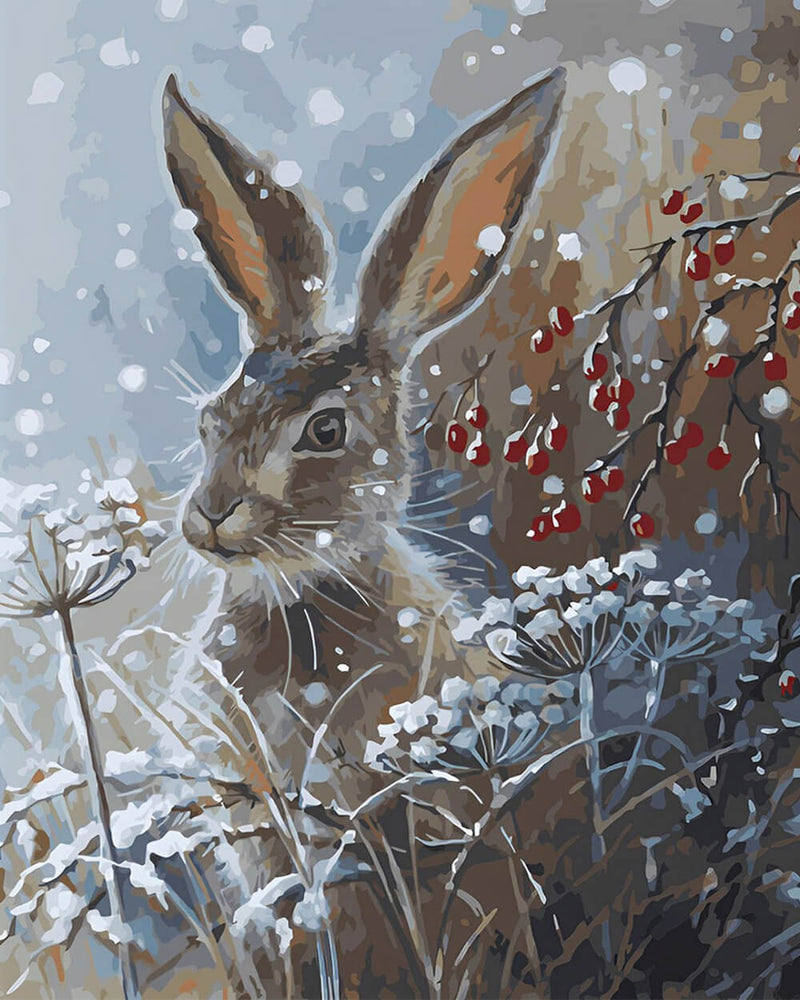 Rabbit in Snow Diamond Painting