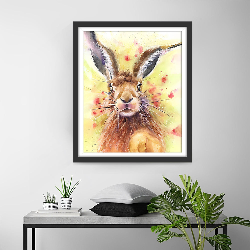 Rabbit in Watercolor Style Diamond Painting